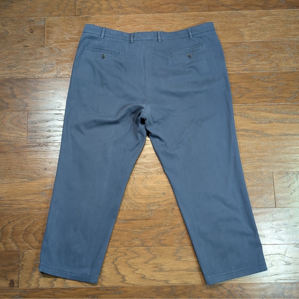 Loro Piana Carlo Pants Mens 56 Blue Cotton Straight Leg Flat Front Made in Italy - Picture 13 of 15